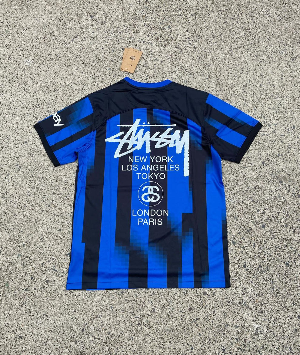 STUSSY X "INTER" SWEATER - BLUE/BLACK